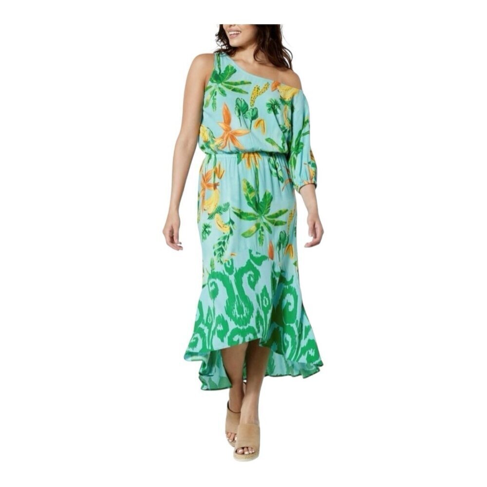 G by Giuliana Dobby EcoVero Off-the-Shoulder Maxi Dress Medium Papyrus NWOT